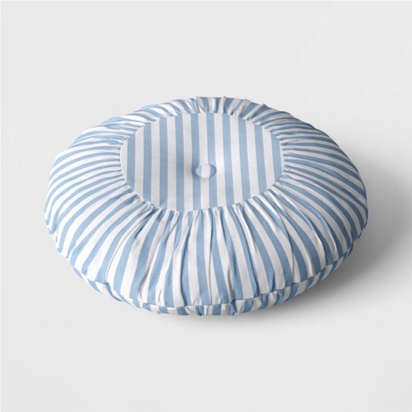 Threshold Other - • Threshold Blue and White Striped Accent Pillow •